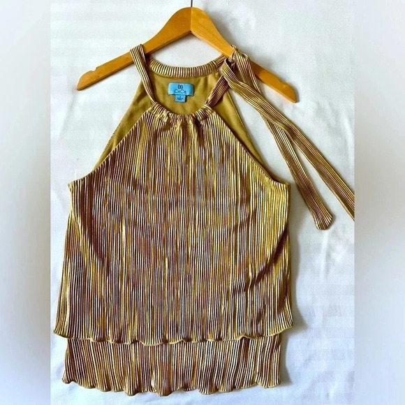 CeCe Gold Halter Blouse - Picture 3 of 6